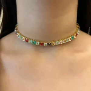 CHOKER ZIRÔNIAS QUADRADAS GRANDES