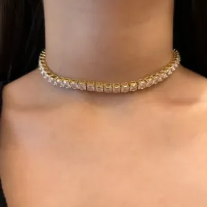 CHOKER ZIRÔNIAS QUADRADAS GRANDES