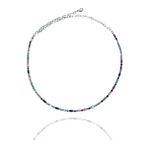 CHOKER ZIRCÔNIAS RETANGULARES E REDONDAS