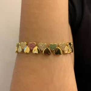 PULSEIRA CORAÇÕES LISOS E CRAVEJADOS