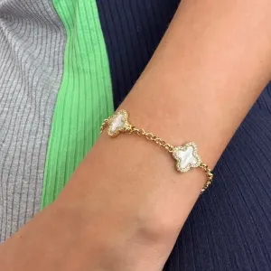 PULSEIRA INSPIRAÇÃO TREVO  VAN CLEEF MADREPÉROLA