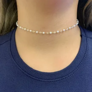 CHOKER PÉROLAS E CRISTAL