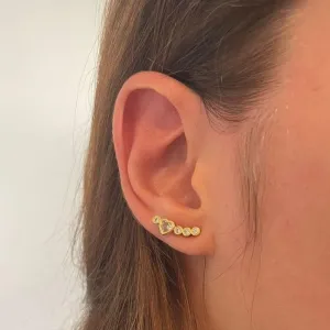 BRINCO MINI EAR CUFF CORAÇÃO E ZIRCÔNIAS