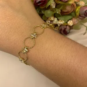 PULSEIRA COM ARGOLAS TRABALHADAS E BAGUETES