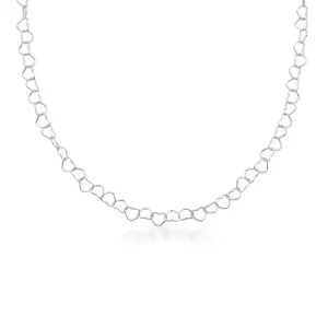 CHOKER CORAÇÕES VAZADOS PRATA 925