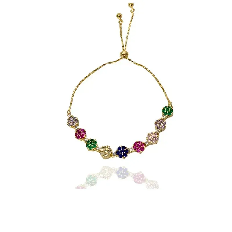 PULSEIRA REGULAGEM FLORES CRAVEJADAS