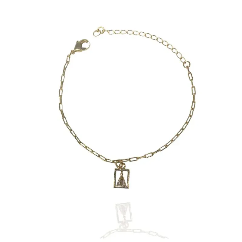 PULSEIRA CARTIER FINA COM PINGENTE NOSSA SENHORA