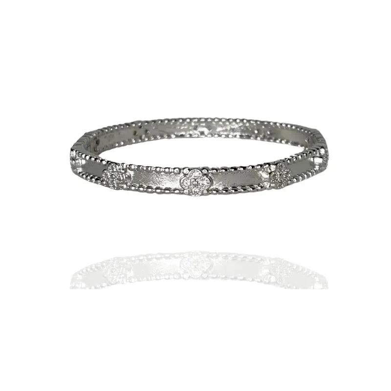 BRACELETE TREVOS CRAVEJADOS INSPIRAÇÃO VAN CLEEF