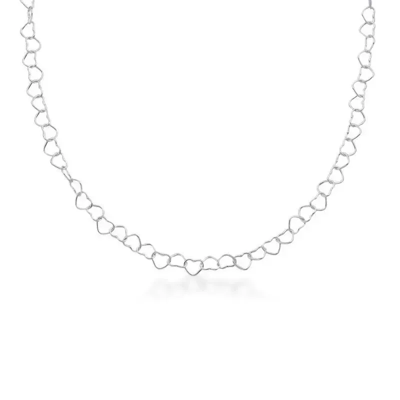 CHOKER CORAÇÕES VAZADOS PRATA 925