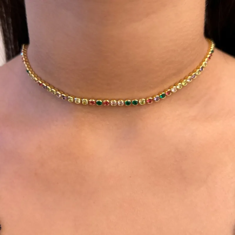 CHOKER RIVIERA COLORS ZIRCONIAS INGLESAS