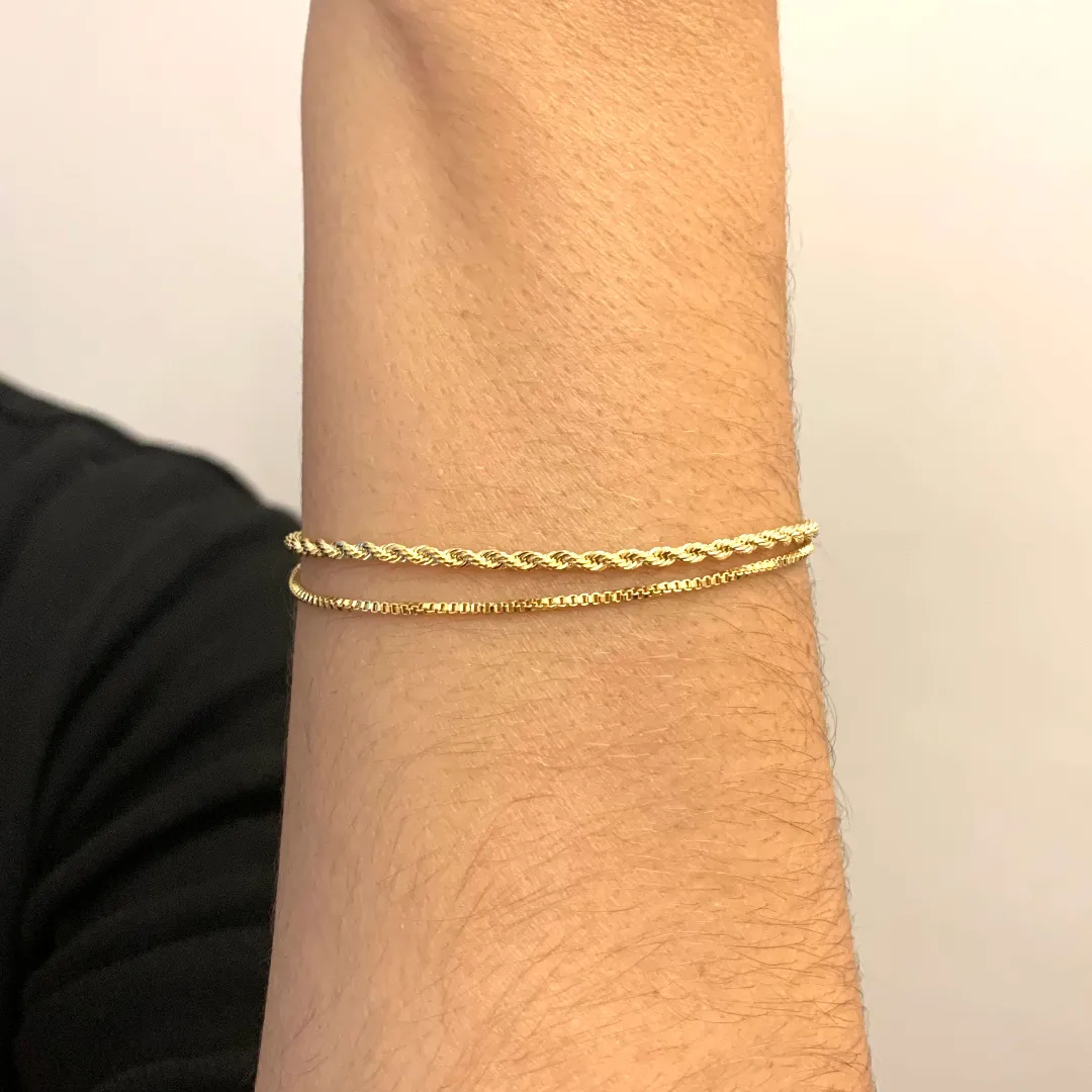 PULSEIRA DUPLA CORDÃO BAIANO E VENEZIANA