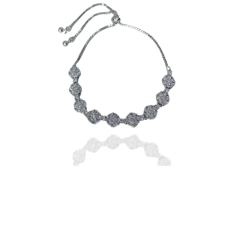 PULSEIRA REGULAGEM FLORES CRAVEJADAS