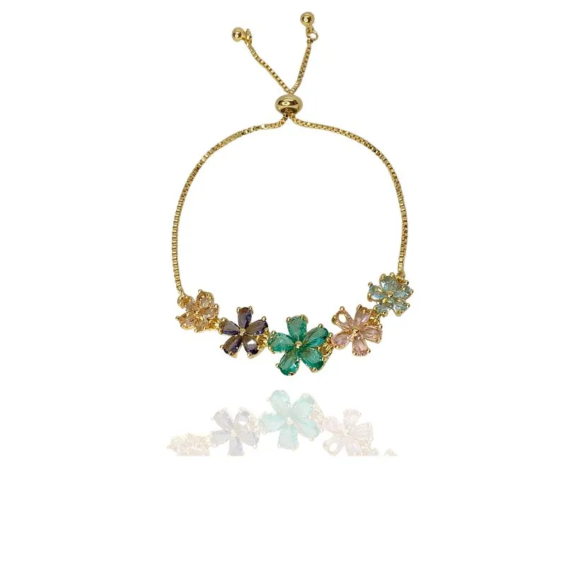 PULSEIRA REGULAGEM FLORES PÉTALAS EM GOTA