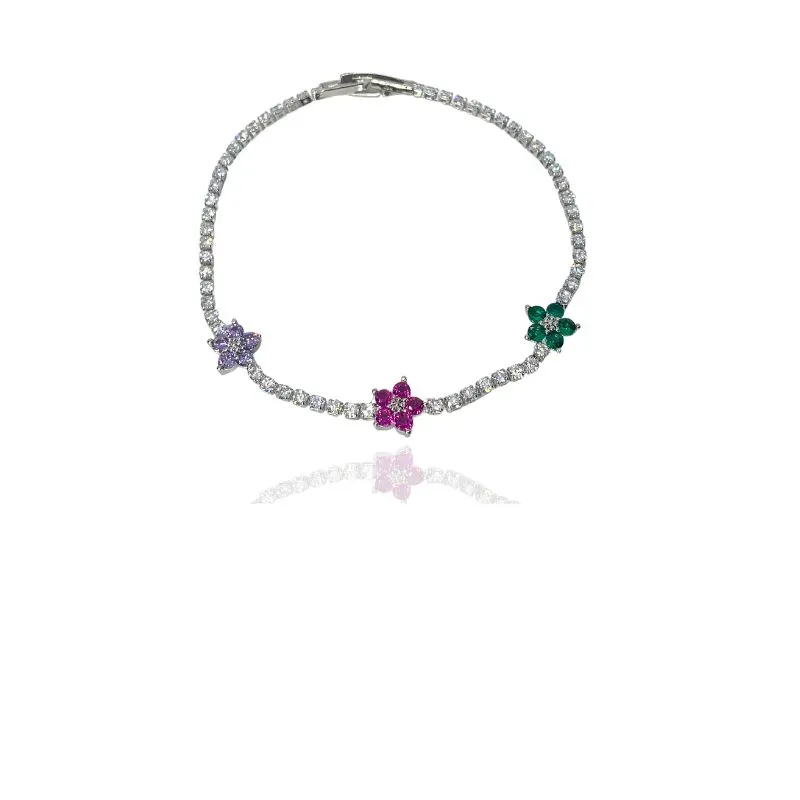 PULSEIRA RIVIERA E FLORES CRAVEJADAS