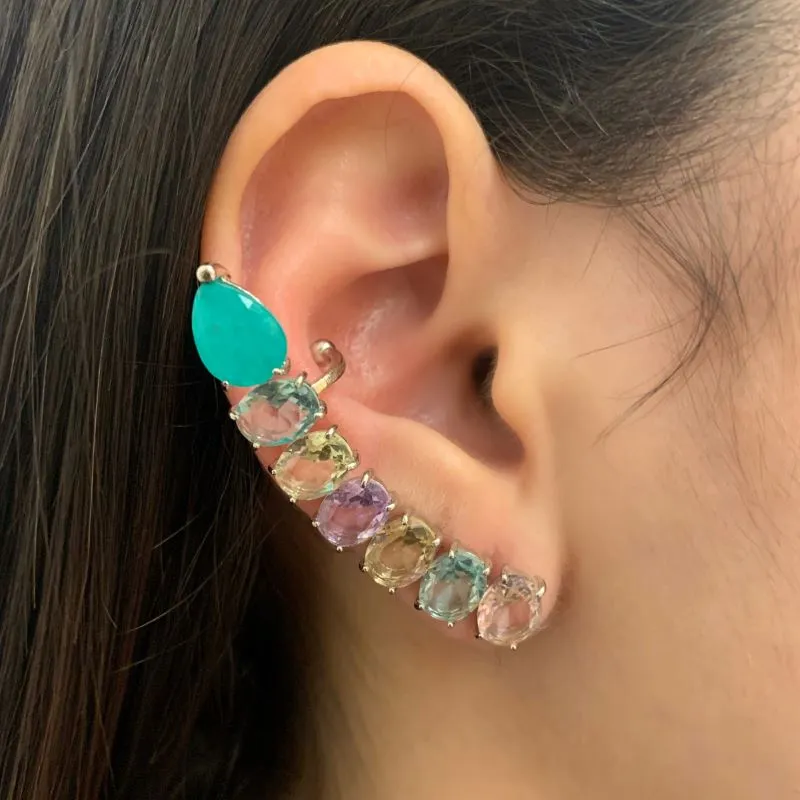 EAR CUFF PEDRAS OVAIS E GOTA