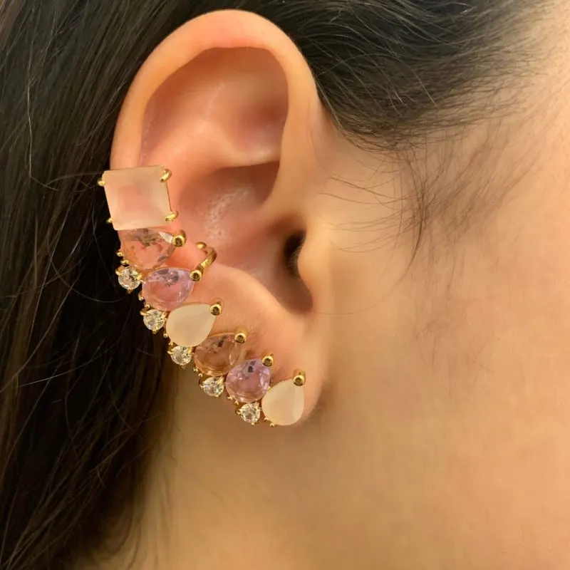 EAR CUFF GOTAS E QUADRADO