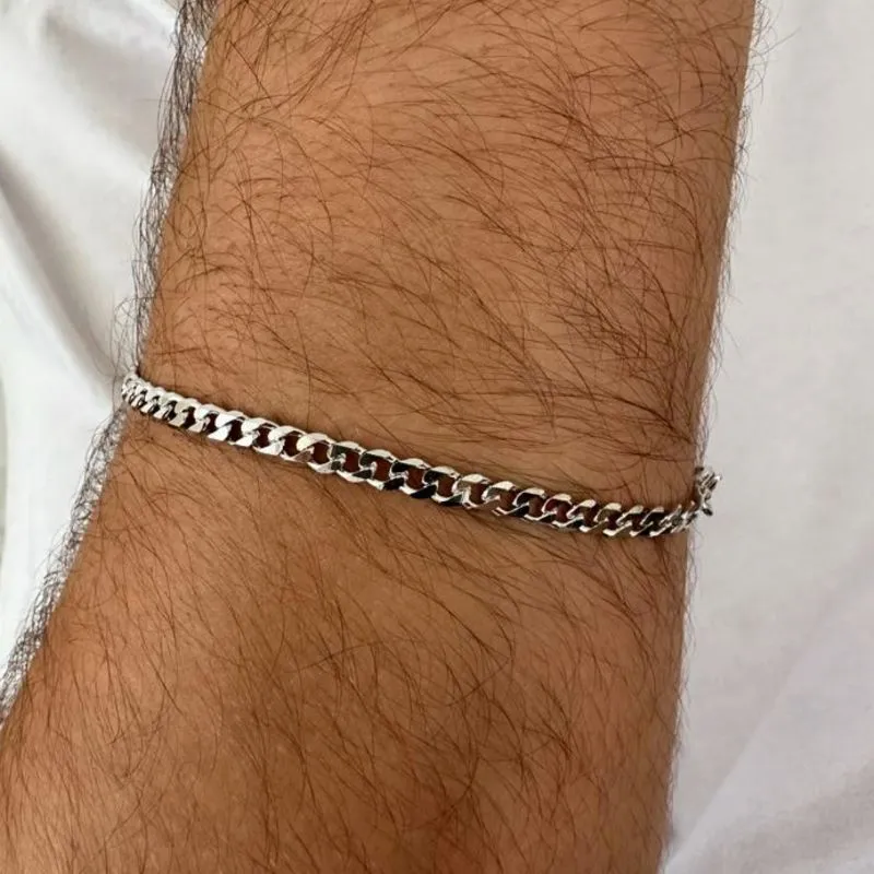 PULSEIRA MASCULINA GRUME CURTA DIAMANTADA 4MM