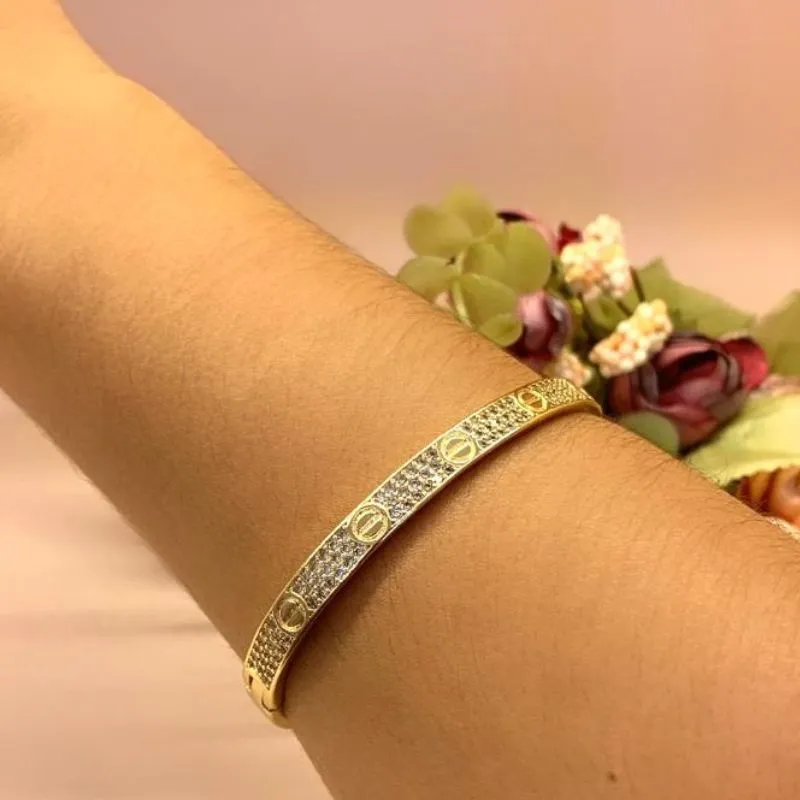 BRACELETE INSPIRAÇÃO CARTIER CRAVEJADO