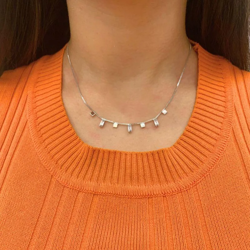 CHOKER BAGUETES E QUADRADOS LISOS