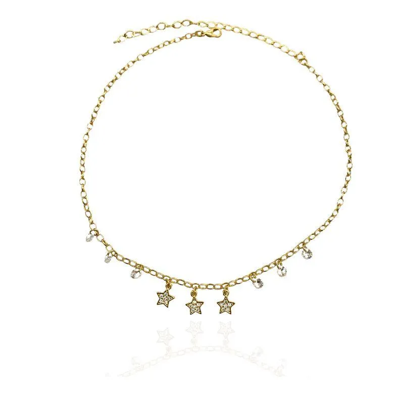 CHOKER ESTRELAS E ZIRCÔNIAS