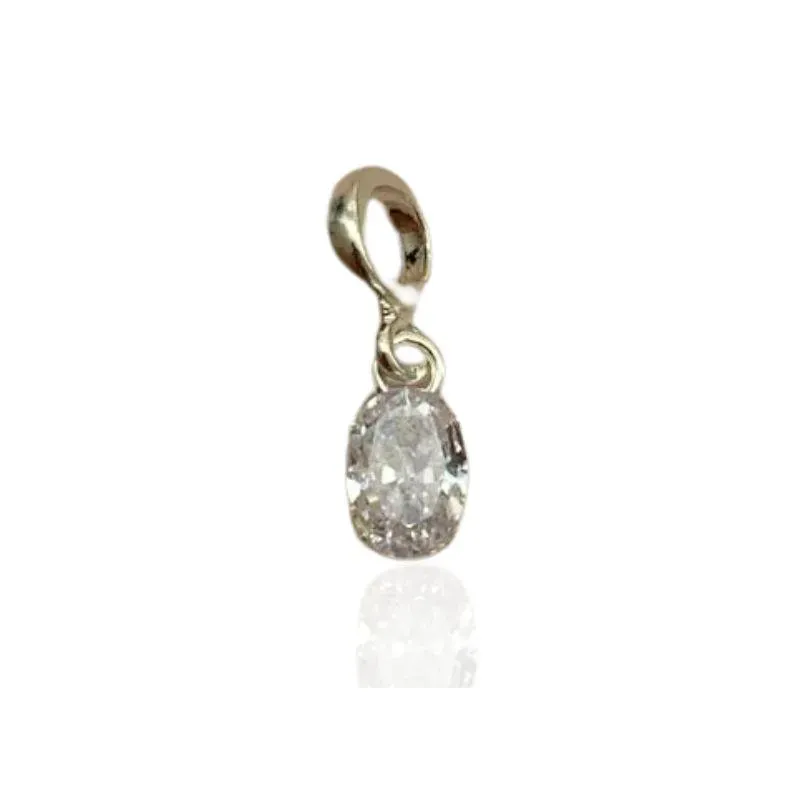 BERLOQUE OVAL CRISTAL PRATA 925